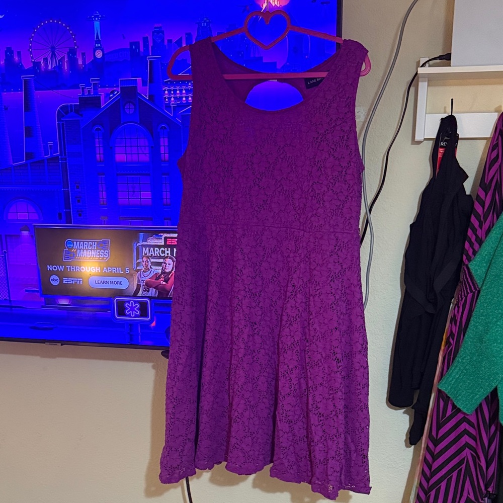 Lane Bryant Size 16 Purple Lace Sleeveless Fit & Flare Dress 721